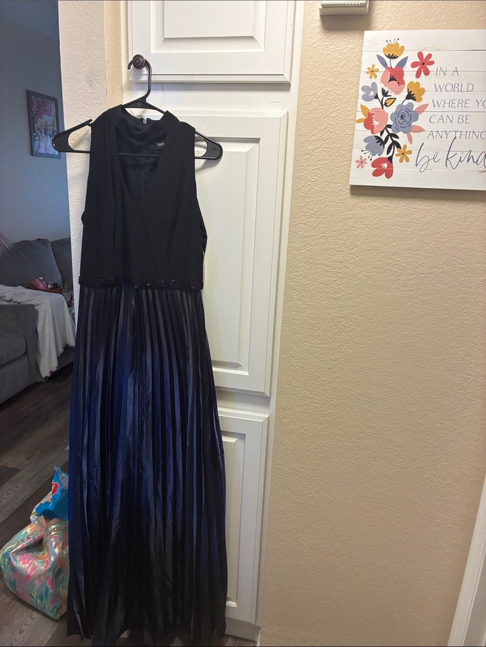 Gorgeous Ignite Evenings black and blue ombré  evening gown